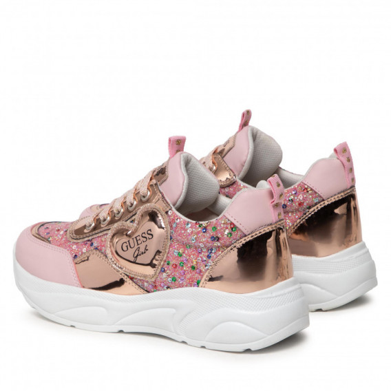 Sneakers cu detalii strălucitoare, pe roz Guess 297742 3