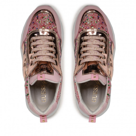 Sneakers cu detalii strălucitoare, pe roz Guess 297744 5