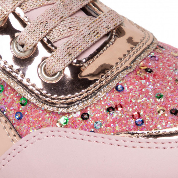 Sneakers cu detalii strălucitoare, pe roz Guess 297745 4