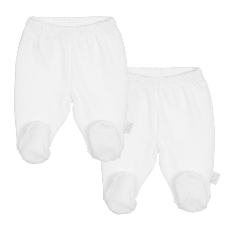 Set pantaloni cu botoși din bumbac alb Chicco  298055