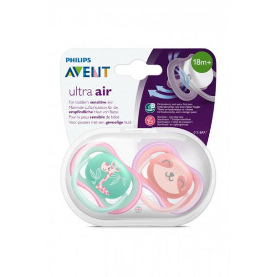 Ultra Air 2 buc. set suzete cu formă ortodontică pentru fetita peste 18 luni Philips AVENT 298101 7