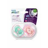 Ultra Air 2 buc. set suzete cu formă ortodontică pentru fetita peste 18 luni Philips AVENT 298102 8