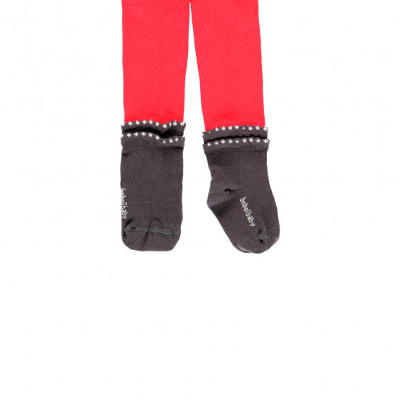 Ciorapi cu șosete decorative, pentru bebelusi, roșii Boboli 298611 4