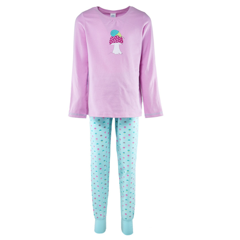 Pijama din bumbac Sanetta - o bluză cu mâneci lungi și un hanorac pentru o fată  29878