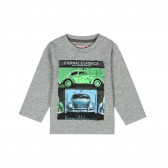 Bluză din bumbac cu mâneci lungi și imprimeu de mașini pentru băieței Boboli 300 