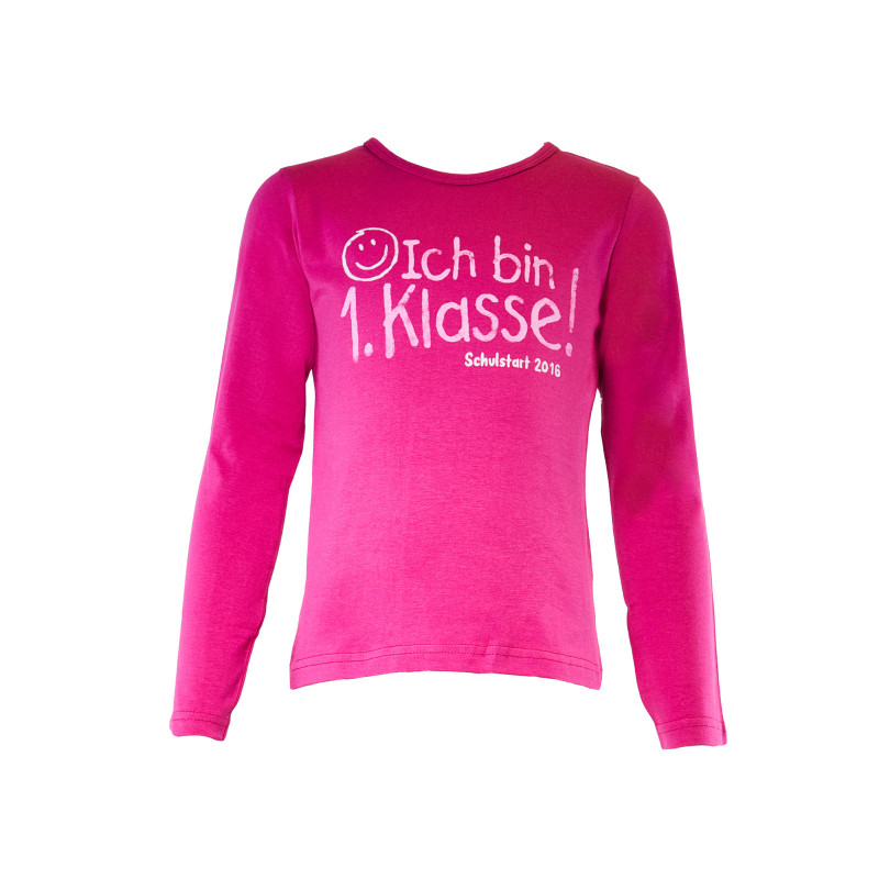Bluză din bumbac cu mânecă lungă de culoare roz staccato pentru fete  30001