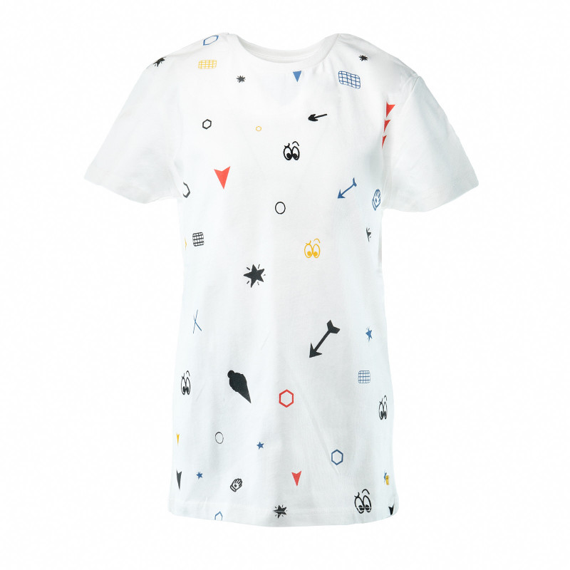 Bluză de bumbac marca Mexx cu imprimeuri mici colorate și mânecă scurtă pentru fete  30064