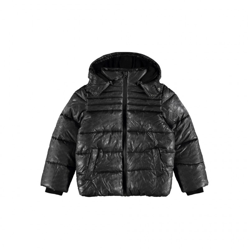 NAME IT jachetă neagră, scurtă de iarnă, cu monogramă  301308