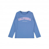 NAME IT, bluză cu imprimeu 'California', cu mâneci lungi, tricou din bumbac albastru deschis pentru fete Name it 301315 