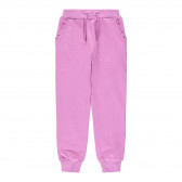Pantaloni sport din bumbac roz, NAME IT, cu detalii pe buzunare, pentru fete Name it 301320 