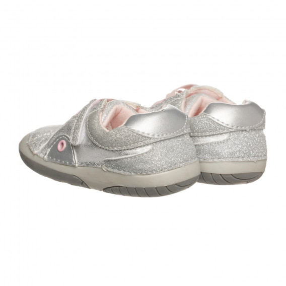 Teniși cu sclipici, cu accente roz, pentru bebeluș, argintii Cool club 301959 2