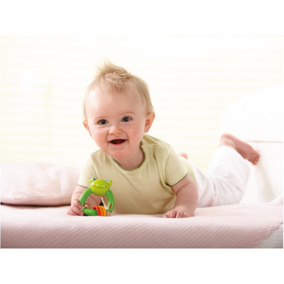 Jucărie din lemn pentru bebeluși - Broască Haba 302162 2