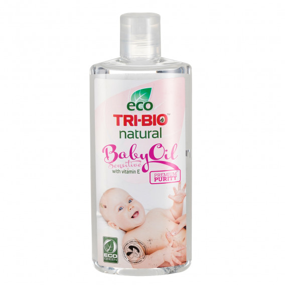 Ulei natural pentru bebeluși cu vitamina E, pentru piele sensibilă, sticlă de plastic, 200 ml. Tri-Bio 302961 2