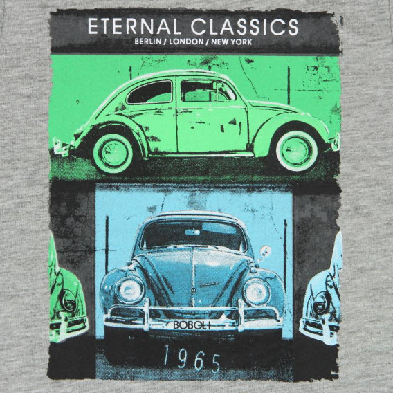 Bluză din bumbac cu mâneci lungi și imprimeu de mașini pentru băieței Boboli 303 4