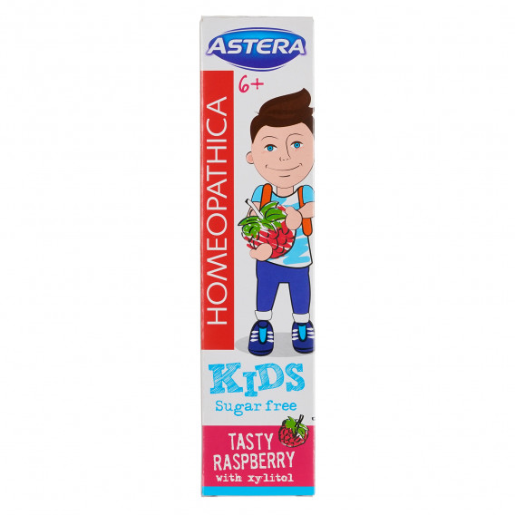 Pasta de dinți Homeopathica Copii cu gust de Zmeură 6+, tub din plastic, 50 ml Astera 303042 3