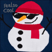 Pulover din bumbac cu imprimeu om de zăpadă pentru băieți, albastru închis Cool club 303175 2