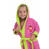 Halat de baie roz pentru fetițe, cu decor și buzunare  Inter Baby 303361 3
