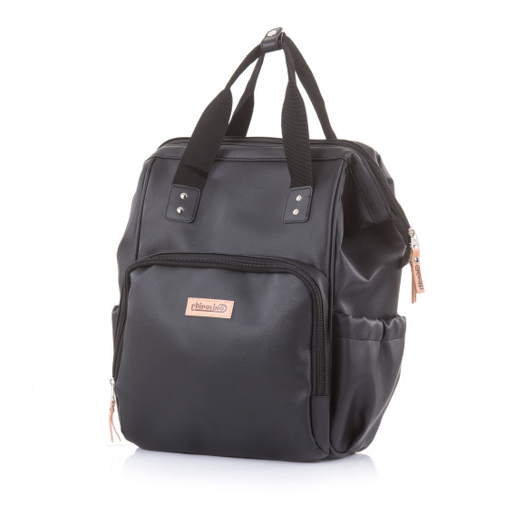 Rucsac pentru cărucior, piele neagră Chipolino 303372 