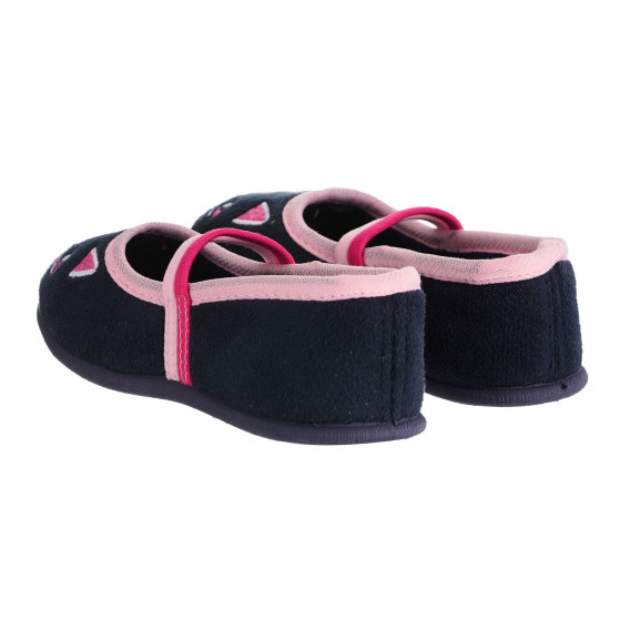 Papuci cu detalii roz Pisicuță, albaștri Best buy shoes 303610 2