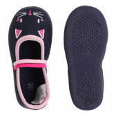 Papuci cu detalii roz Pisicuță, albaștri Best buy shoes 303611 3