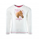Bluză din bumbac Salt&Pepper, cu mânecă lungă și imprimeu cal pentru fete SALT AND PEPPER 30403 