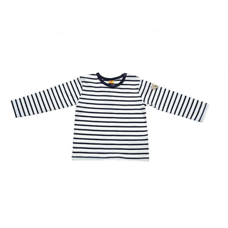 Bluză din bumbac Steiff, cu mâneci lungi și aplicație de urs pentru un băiat  30464
