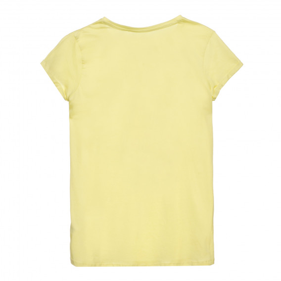 Tricou Cool Club cu imprimeu pisoi și accent brocart, galben pentru fete Cool club 306642 4