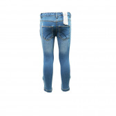 Jeans de culoare albastră cu efect de uzură pentru fete VERTBAUDET 30721 2