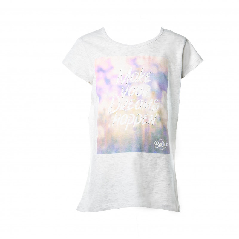 Bluză cu mânecă scurtă și imprimeu colorat pentru fete  30759