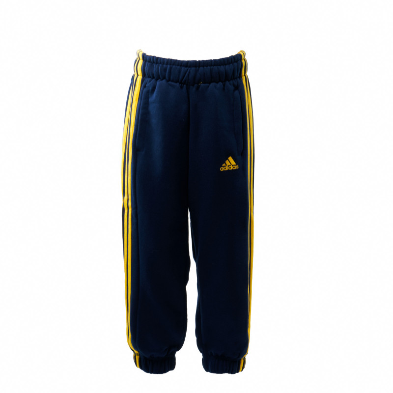 Pantaloni sport pentru băieți, cu dungă laterală galbenă  30768