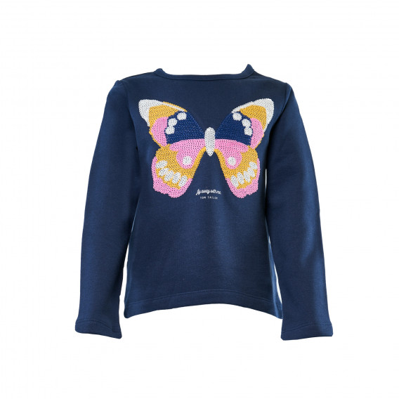 Bluză matlasată cu mâneci lungi și fluture din paiete pentru fete Tom Tailor 30810 