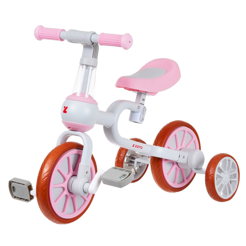 Bicicletă pentru copii cu roți auxiliare - Roz  309432