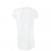Bluză din bumbac cu mâneci scurte de culoare albă, cu croială alungită pentru fete Esprit 30968 2