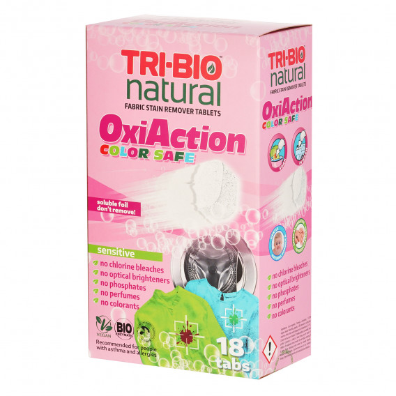 Tablete naturale Oxi-Action pentru îndepartarea petelor - 18 buc. Tri-Bio 310047 2