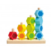 Forme din lemn multicolore pentru înșirare HAPE 310331 2