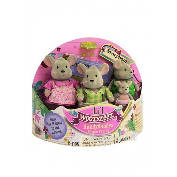 Set de figurine familia de șoareci Lil Woodzeez Battat 310628 2