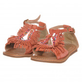 Sandale cu ciucuri pentru fetite, maro ZY 311300 