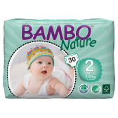 Scutece ECO de bebeluși Bambo Nature Mini, mărimea 2, 3-6 kg, 30 bucăți Bambo Nature 31147 