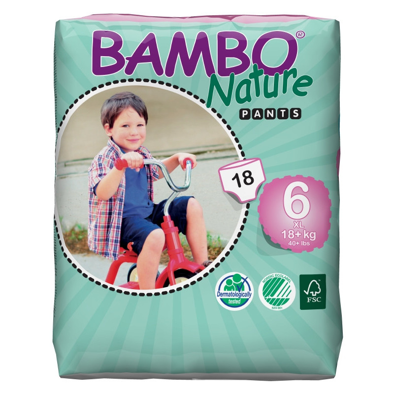 Scuteci ECO de bebeluși, tip chiloței Bambo Nature Pants XL, mărimea 6, 18+ kg, 18 bucăți  31153