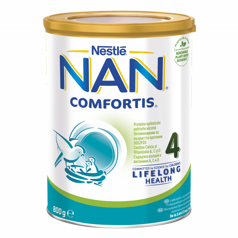 Lapte îmbogățit pentru copii mici - NAN Comfortis 4, cutie metalică 800 g  311635