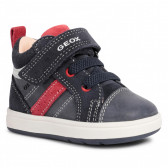 Sneakers din piele cu detalii roșii, albastru închis Geox 312155 