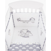 Set de lenjerie de pat pentru copii 2 părți, 70x140 cm, cu broderie Little Angel Clouds Kikkaboo 312261 2