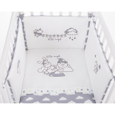 Set de lenjerie de pat pentru copii 2 părți, 70x140 cm, cu broderie Little Angel Clouds Kikkaboo 312262 3