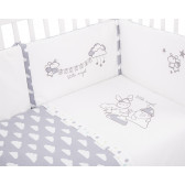 Set de lenjerie de pat pentru copii 2 părți, 70x140 cm, cu broderie Little Angel Clouds Kikkaboo 312264 5