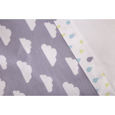 Set de lenjerie de pat pentru copii 2 părți, 70x140 cm, cu broderie Little Angel Clouds Kikkaboo 312265 6