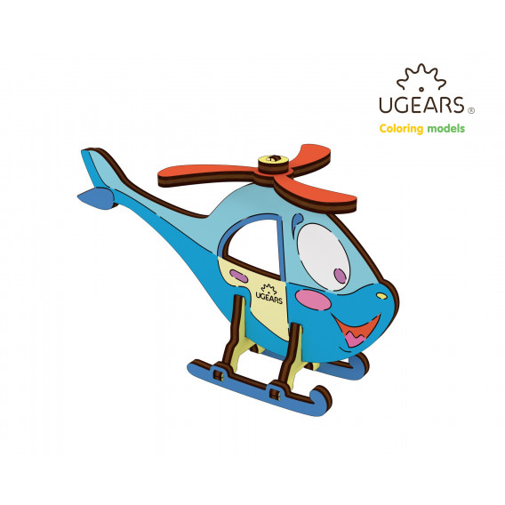 Puzzle mecanic 3D pentru copii, Elicopter Ugears 312463 