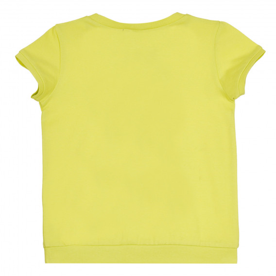 Tricou din bumbac cu aplicație măr, verde, pentru bebeluși Benetton 312670 4