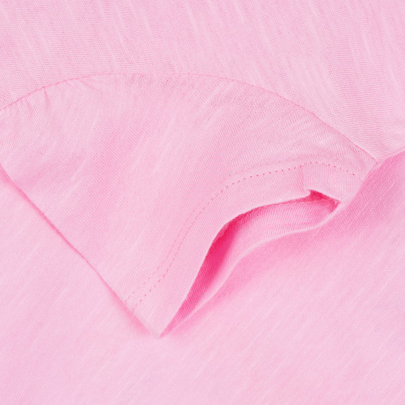 Tricou din bumbac cu imprimeu de vară, roz Benetton 312843 3