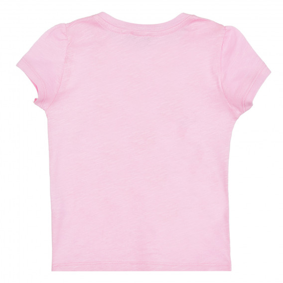 Tricou din bumbac cu imprimeu de vară, roz Benetton 312844 4