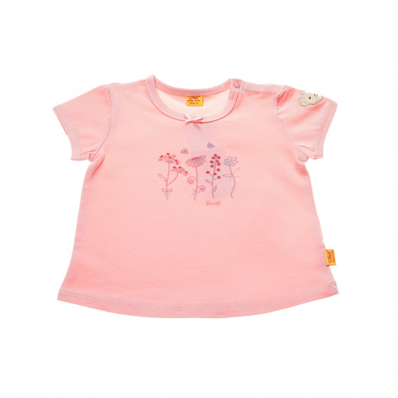 Bluză Steiff cu mânecă scurtă, cu model de flori pentru un copil Steiff 31285 